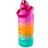 Motivační sportovní láhev 3v1, 2000 ml + 900 ml + 300 ml, různé barvy