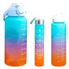 Motivační sportovní láhev 3v1, 2000 ml + 900 ml + 300 ml, různé barvy