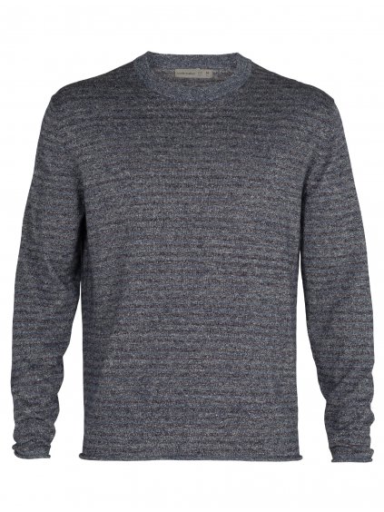 ICEBREAKER Mens Flaxen LS Crewe Sweater, Serene Blue Heather (vzorek)