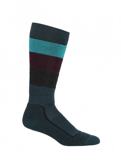 ICEBREAKER Wmns Ski+ Medium Otc Wide Stripe, Nightfall (vzorek)
