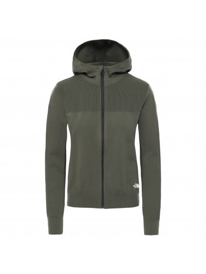THE NORTH FACE W Active Trail E-Knit Full Zip Hoodie, New Taupe Green