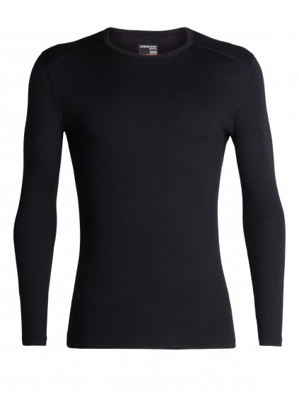 ICEBREAKER Mens 200 Oasis LS Crewe, Black (velikost XXXL)