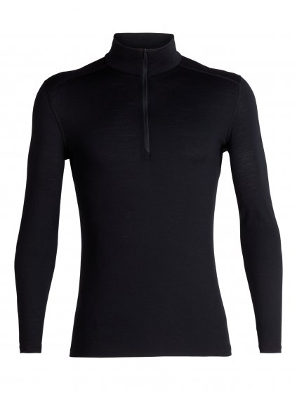 ICEBREAKER Mens 200 Oasis LS Half Zip, Black (velikost XXL)