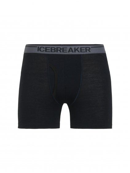 ICEBREAKER Mens Anatomica Boxers wFly, Black (velikost XXL)