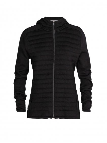 ICEBREAKER Wmns ZoneKnit LS Zip Hoodie, Black (velikost XS)