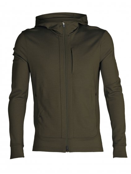 ICEBREAKER Mens Quantum III LS Zip Hood, Loden (vzorek) VZ0A59JX069M