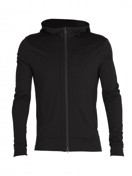 ICEBREAKER Mens Quantum III LS Zip Hood, Black (vzorek) VZ0A59JX001M