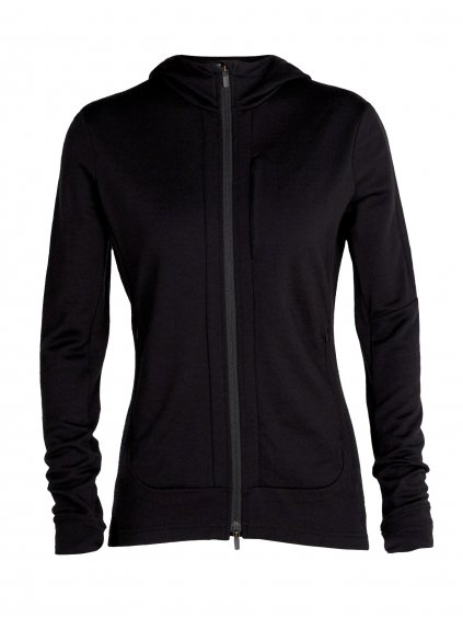 ICEBREAKER Wmns Quantum III LS Zip Hood, Black (vzorek) VZ0A59JW001S