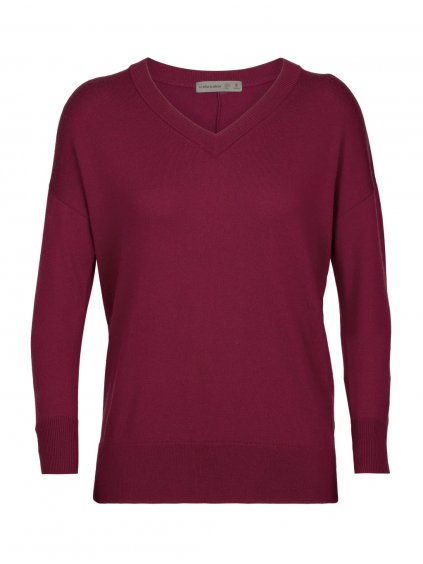 FW22 WOMEN SHEARER V SWEATER CHERRY 104857059