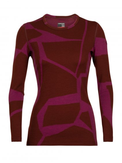 FW22 WOMEN 250 VERTEX LS CREWE FRACTURED LANDSCAPES ESPRESSO CHERRY J 0A59KF677