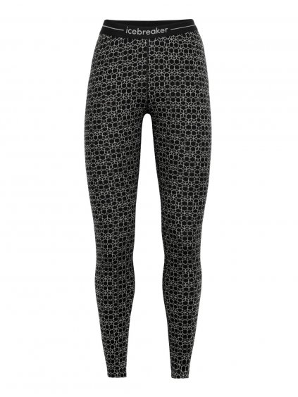 ICEBREAKER Wmns 250 Vertex Leggings Alpine Geo, Black/Snow/J (velikost XS)