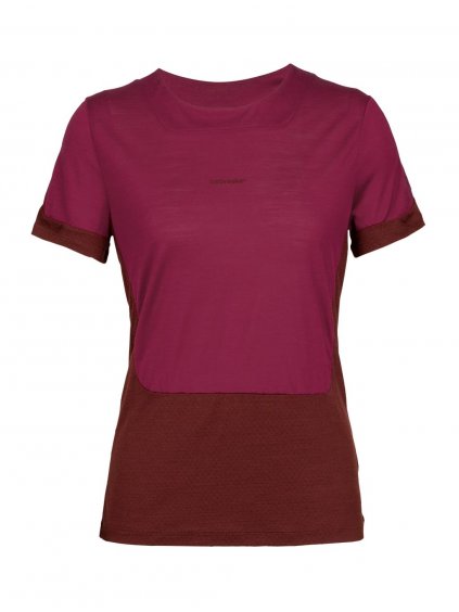 ICEBREAKER Wmns ZoneKnit™ SS Tee, Cherry/Espresso/Cb (velikost XS)