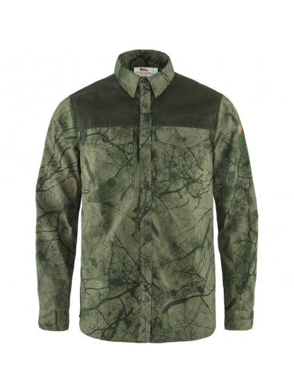 FJÄLLRÄVEN Värmland G-1000 Shirt M, Green Camo/Deep Forest (vzorek)