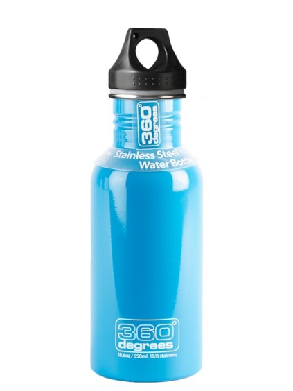 lahev 360 degrees stainless drink bottle 350 ml with kids flip sky blue