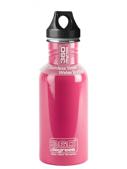 lahev 360 degrees stainless drink bottle 350 ml with kids flip pink