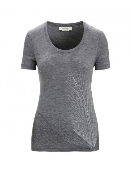 ICEBREAKER Wmns Tech Lite II SS Scoop Tee Plume, Gritstone Heather