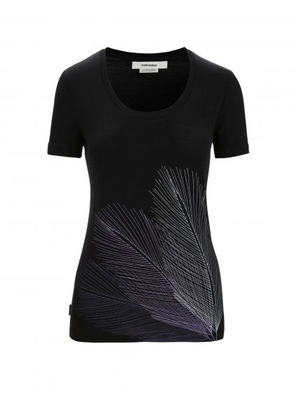 ICEBREAKER Wmns Tech Lite II SS Scoop Tee Plume, Black