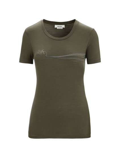 ICEBREAKER Wmns Tech Lite II SS Tee Cadence Paths, Loden