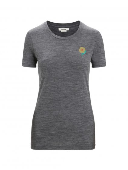 ICEBREAKER Wmns Tech Lite II SS Tee Springtime Flowers, Gritstone Heather