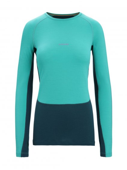 ICEBREAKER Wmns 200 ZoneKnit™ LS Crewe, Fresh/Green Glory