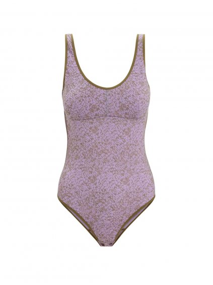 ICEBREAKER Wmns Queens Tank Bodysuit, Algae/Purple Gaze/Aop