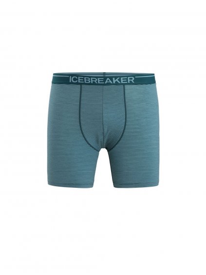 ICEBREAKER Mens Anatomica Long Boxers, Green Glory/Astral Blue
