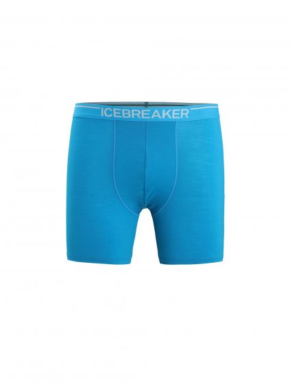 ICEBREAKER Mens Anatomica Long Boxers, Geo Blue