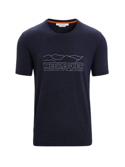 ICEBREAKER Mens Central Classic SS Tee Icebreaker Story, Midnight Navy