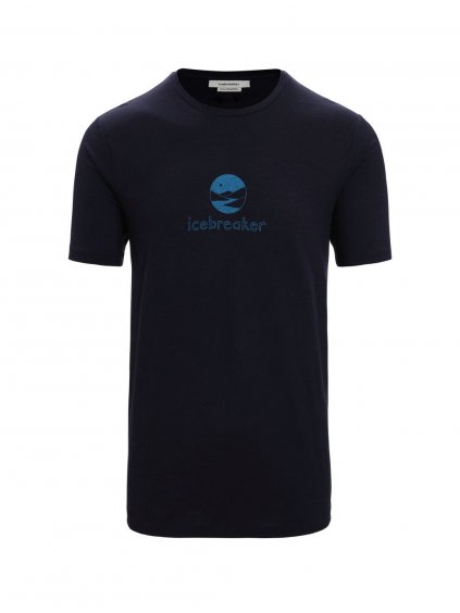 ICEBREAKER Mens Tech Lite II SS Tee IB Essential Logo, Midnight Navy