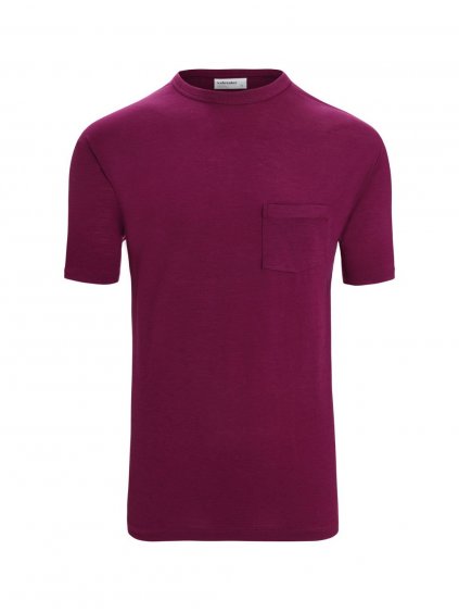 ICEBREAKER Mens Granary SS Pocket Tee, Go Berry