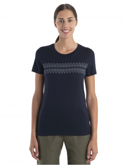 FW23 Women Merino 150 Tech Lite II SS Tee First Snow Stripe 0A56V4401 1