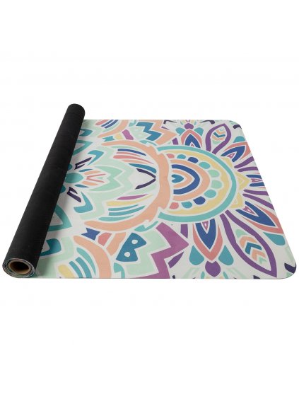 YATE Yoga mat přírodní guma, vzor I, 1 mm - růžová/modrá