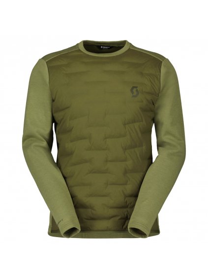 SCOTT Crewneck M's Defined Warm Hybrid, Fir Green (vzorek)