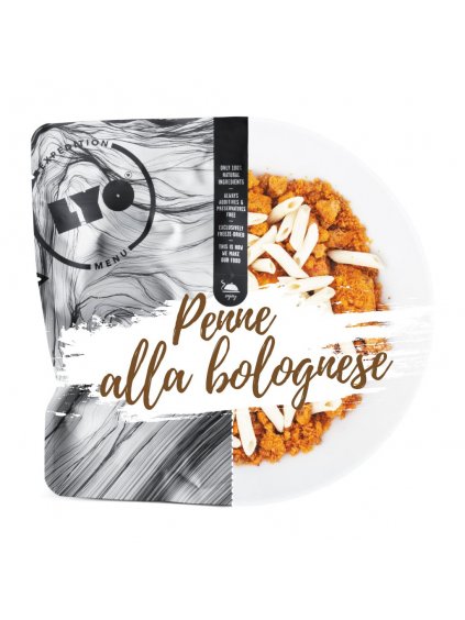 LYOFOOD pouch plate title Penne all bolognese