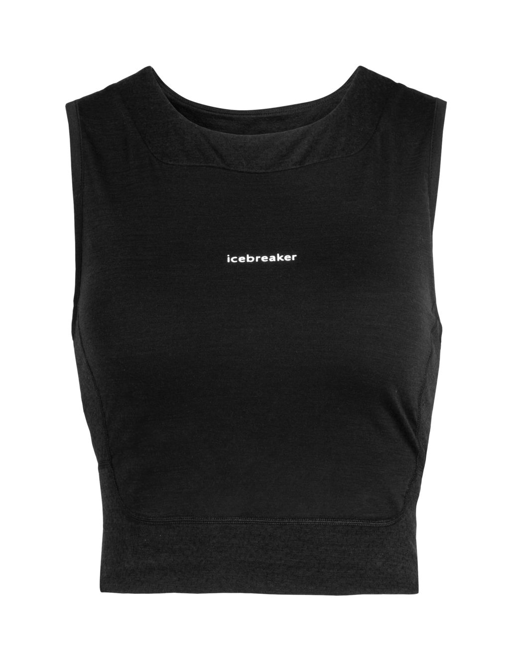 dámské merino tílko ICEBREAKER Wmns ZoneKnit Cropped Bra-Tank, Black (vzorek) velikost: S