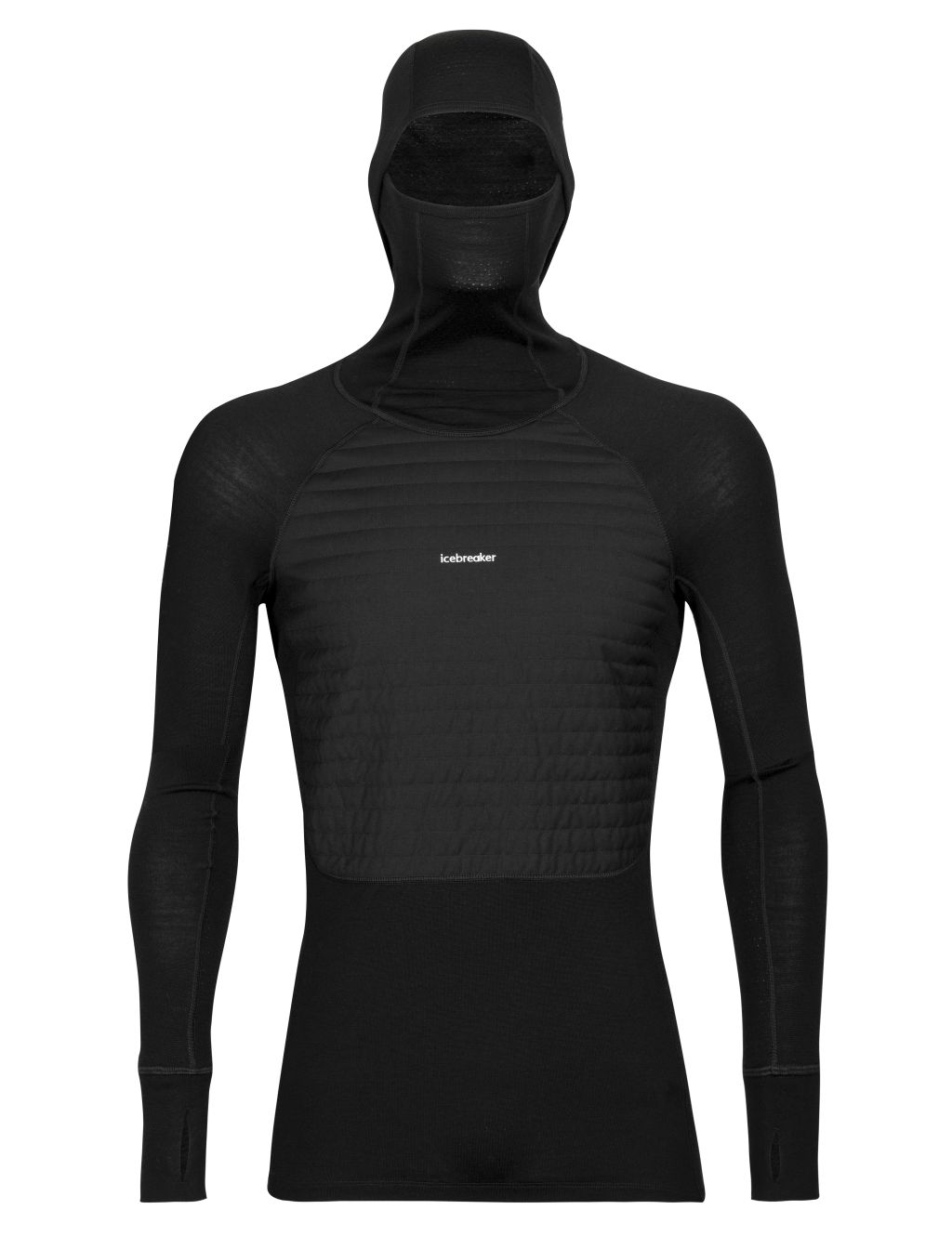 pánská merino mikina, kapuce ICEBREAKER Mens ZoneKnit Insulated LS Hoodie, Black (vzorek) velikost: M