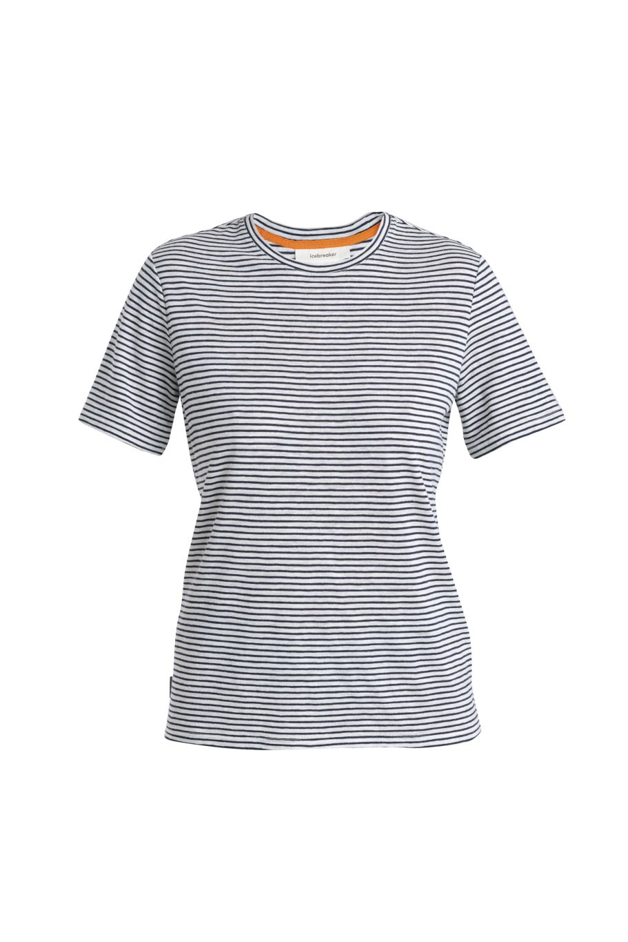 ICEBREAKER Wmns Merino Linen SS Tee Stripe, Snow/Midnight Navy velikost: XS