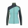 KARPOS W Federa Full-Zip Fleece, Aqua Sky/Black Sand/Thyme