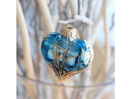 Vánoční srdce hnědo-modré