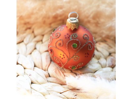 Vánoční jmenovka oranžová kamínky