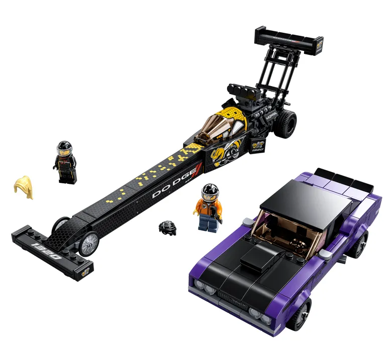 LEGO® Speed Champions 76904 Mopar Dodge//SRT Top Fuel Dragster a 1970 Dodge Challenger T/A