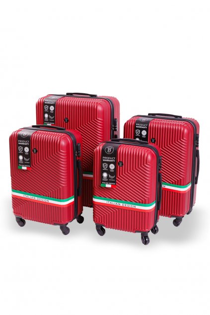 Cestovní kufr BERTOO Milano - červený set 4v1