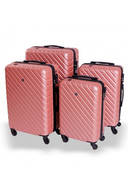 Cestovní kufr BERTOO Roma - růžový set 4v1