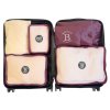 Cestovní organizéry do kufru BERTOO sada 6 ks - vínové