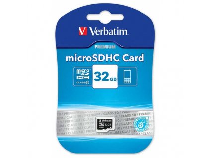Verbatim paměťová karta Micro Secure Digital Card Premium  32GB  UHS-I U1 (Class 10)  44013