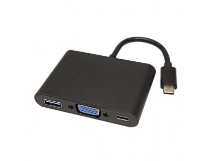 Neutralle USB/Video převodník + HUB  USB C samec - VGA (D-sub) samice + USB C samice (PD) + USB A sa