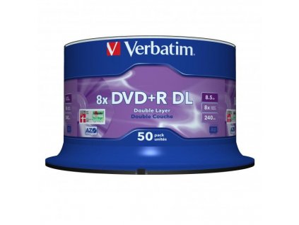 Verbatim DVD+R DL  Double Layer Matt Silver  43758  8.5GB  8x  spindle  50-pack