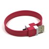 Logo USB kabel (2.0)  USB A samec - microUSB samec  0.25m  růžový  náramek  blistr