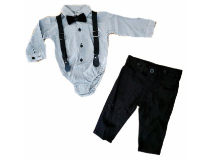 Elegantný set pre chlapčeka sivá/čierna