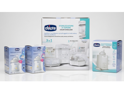 Chicco štartovací set, rozbalené.